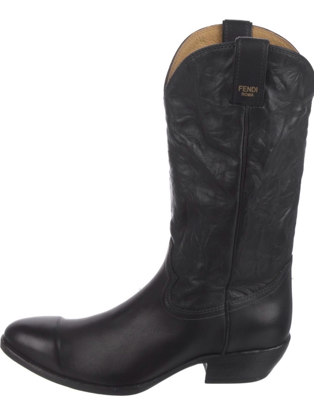 Fendi Calfskin Western Boots Size 36.5 US 6.5 New in Box